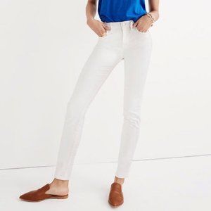 Madewell Womens Tall 9 Inch High Rise Skinny Jeans Pure White size 26T C3050